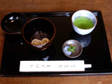 Soba zenzai on a tray