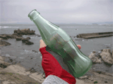 washed-up bottle, Coca-Cola